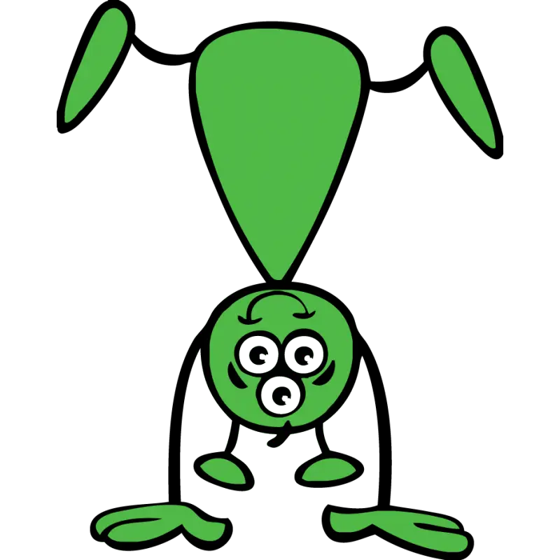 Funny Green Alien Cartoon Character