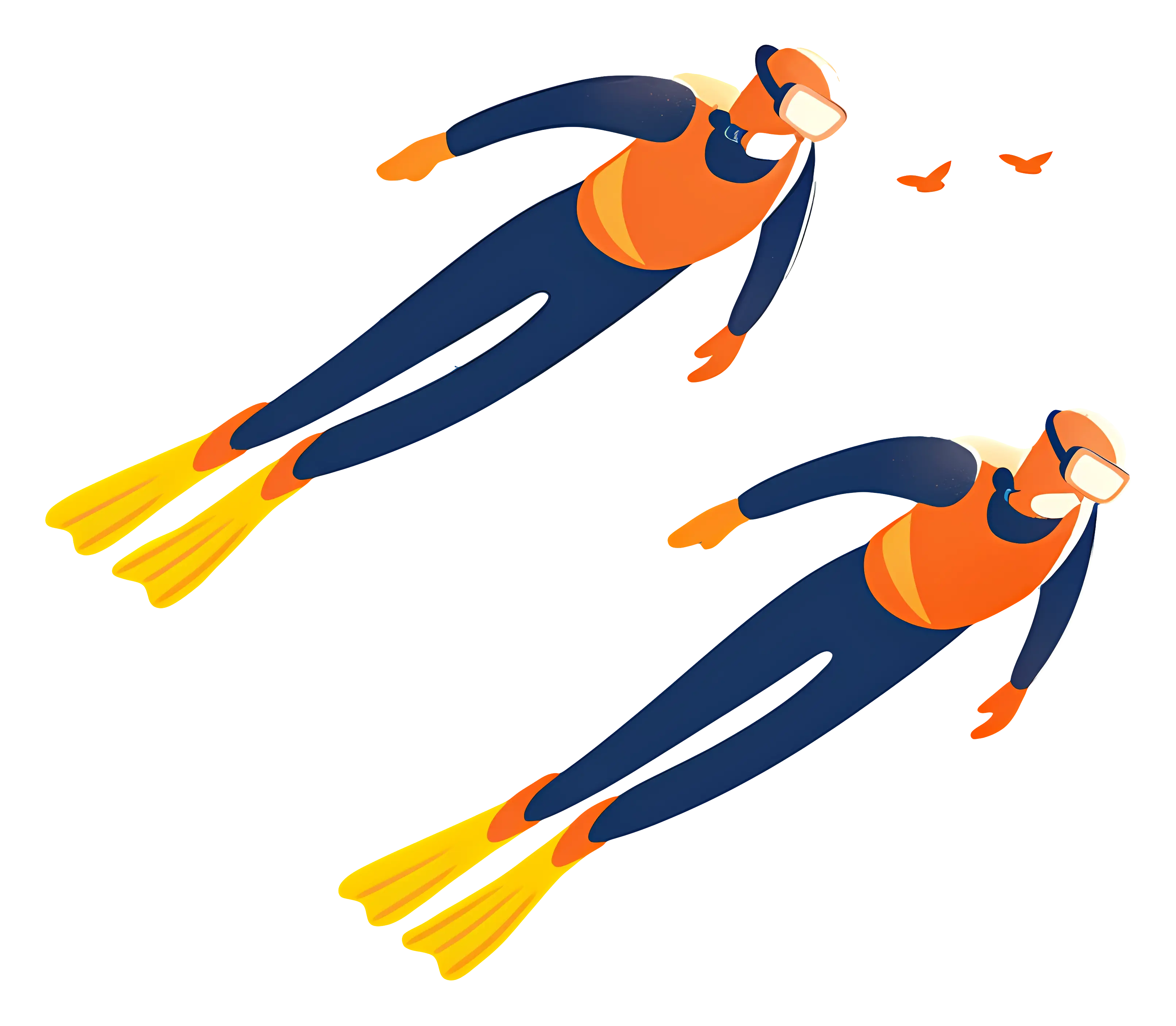 Scuba Divers in the Ocean Illustration