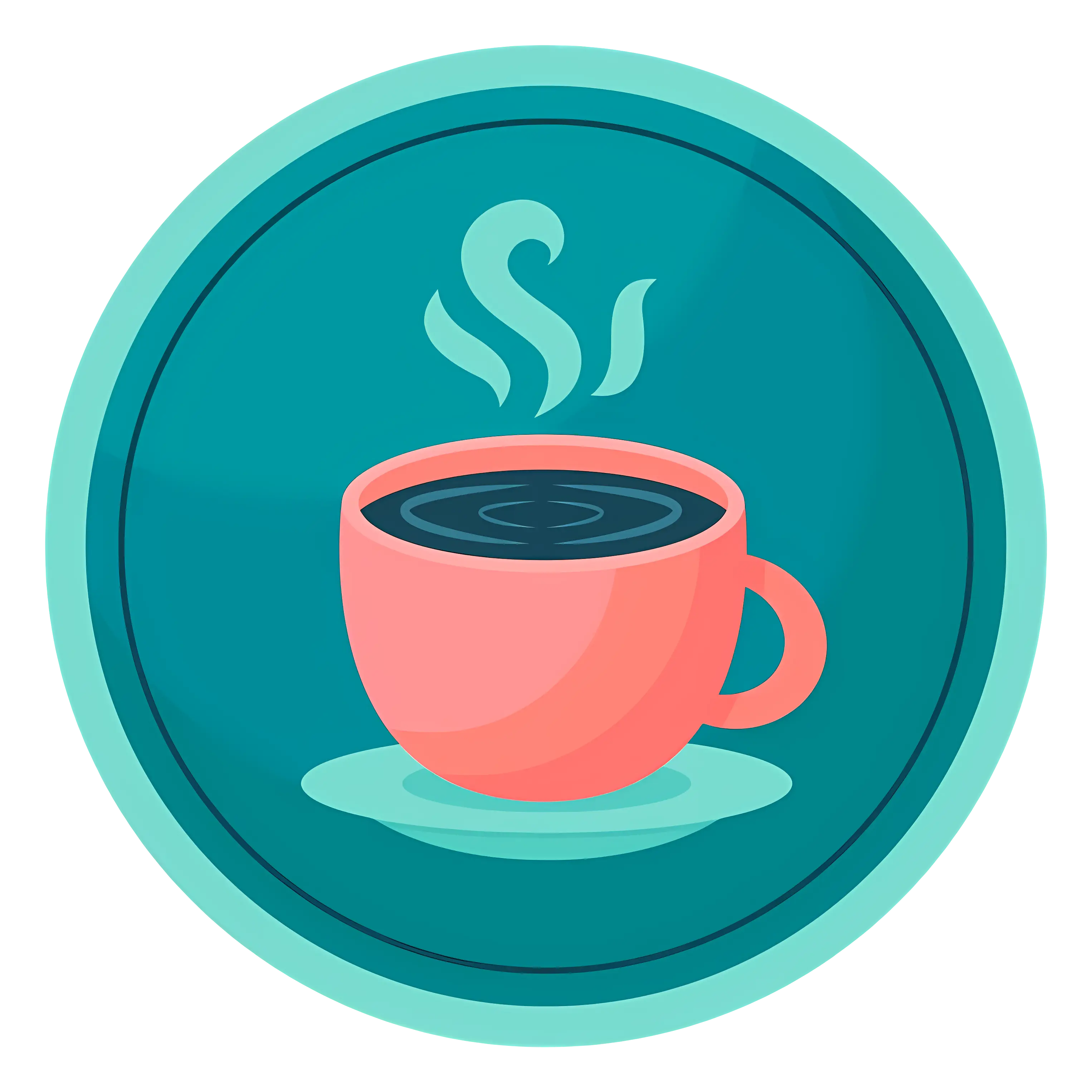 Steaming Pink Coffee Cup Illustration