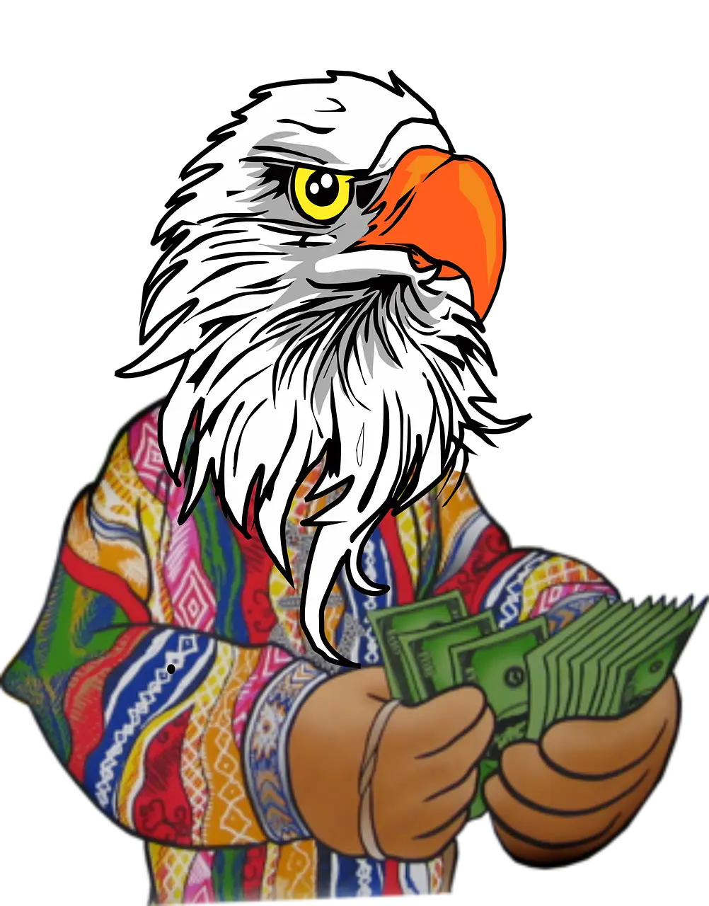 Eagle with Money Cartoon