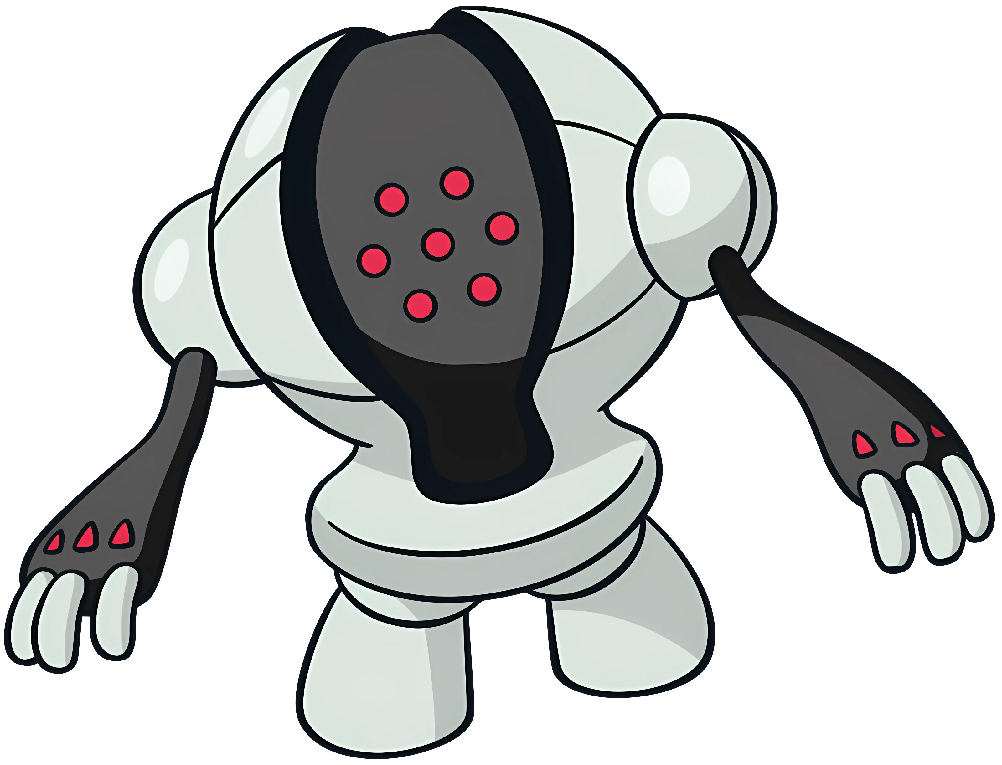 Futuristic Robot with Red Eyes
