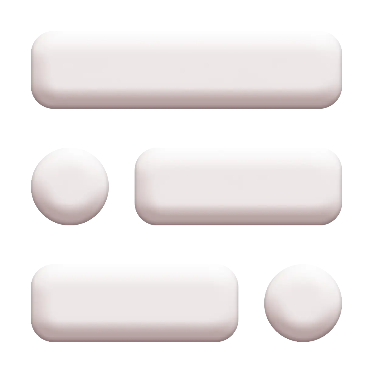 Minimalistic White Abstract Shapes in 3D Design