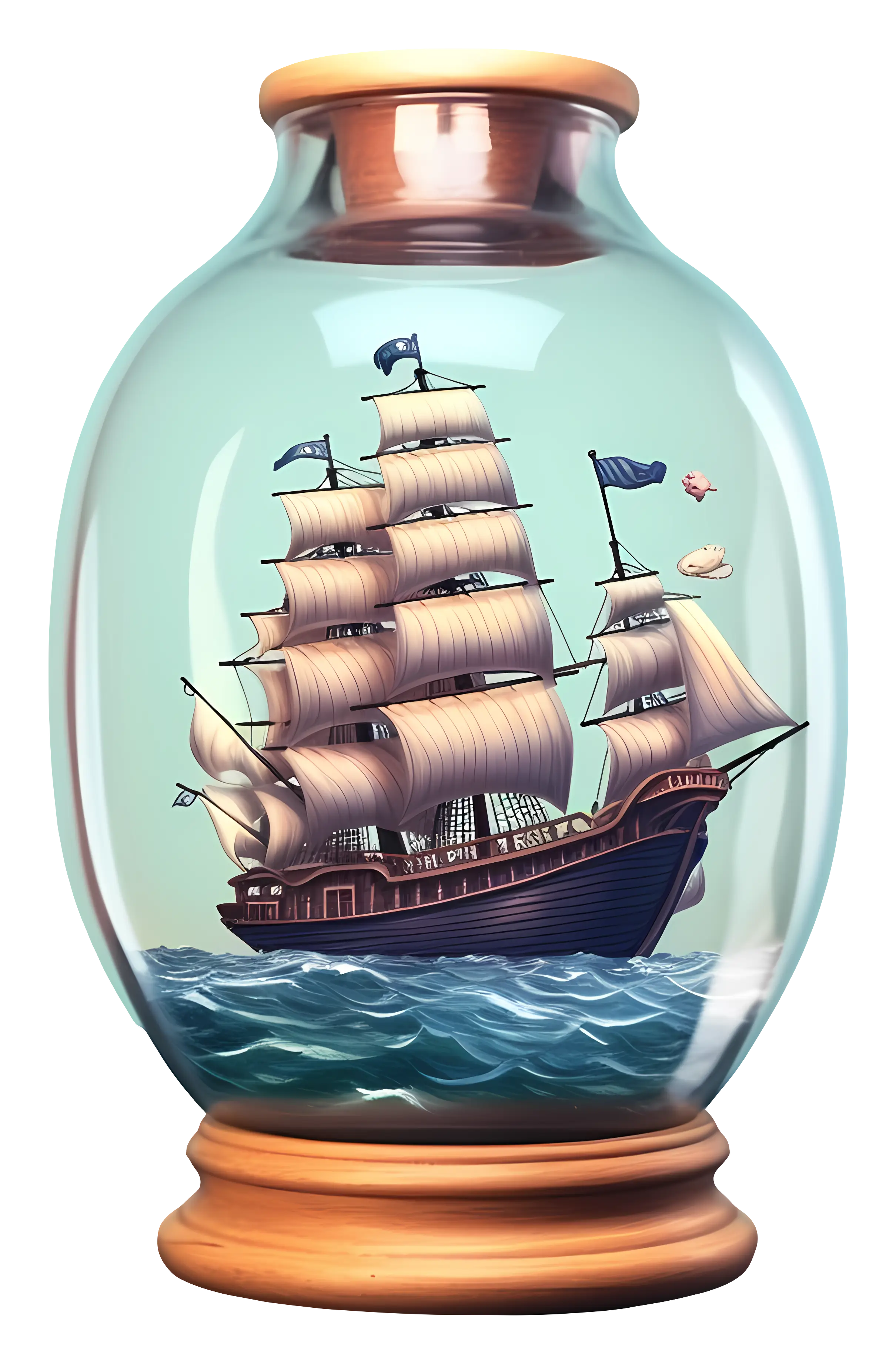 Nautical Ship in a Bottle Decoration