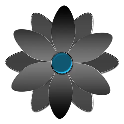 Black Geometric Flower Art Design