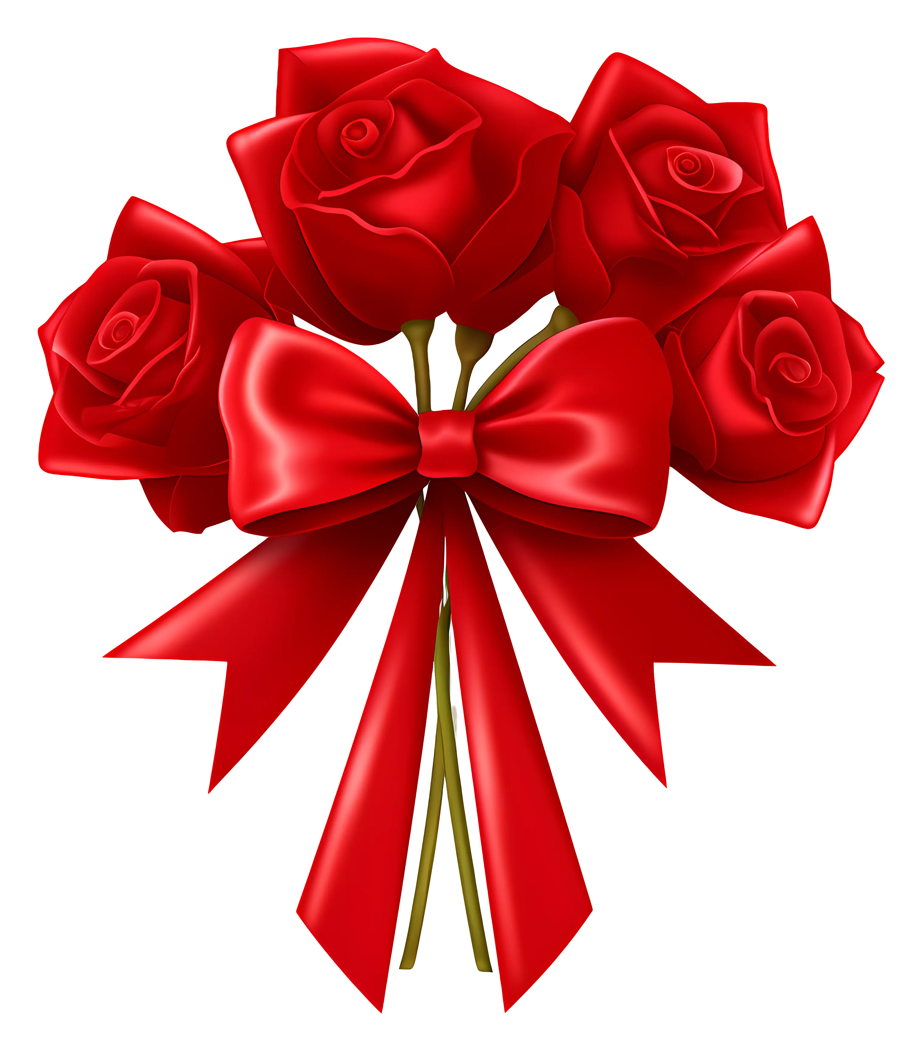 Red Rose Bouquet with Ribbon Bow