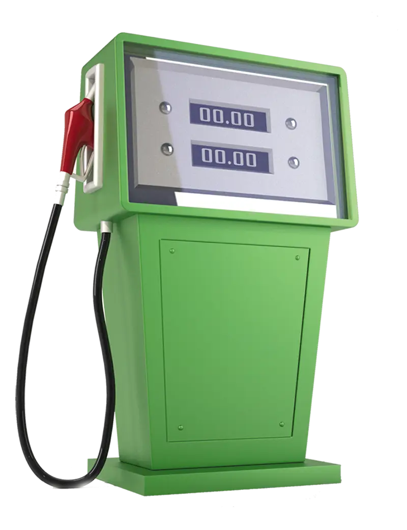 Green Gas Pump at Fuel Station