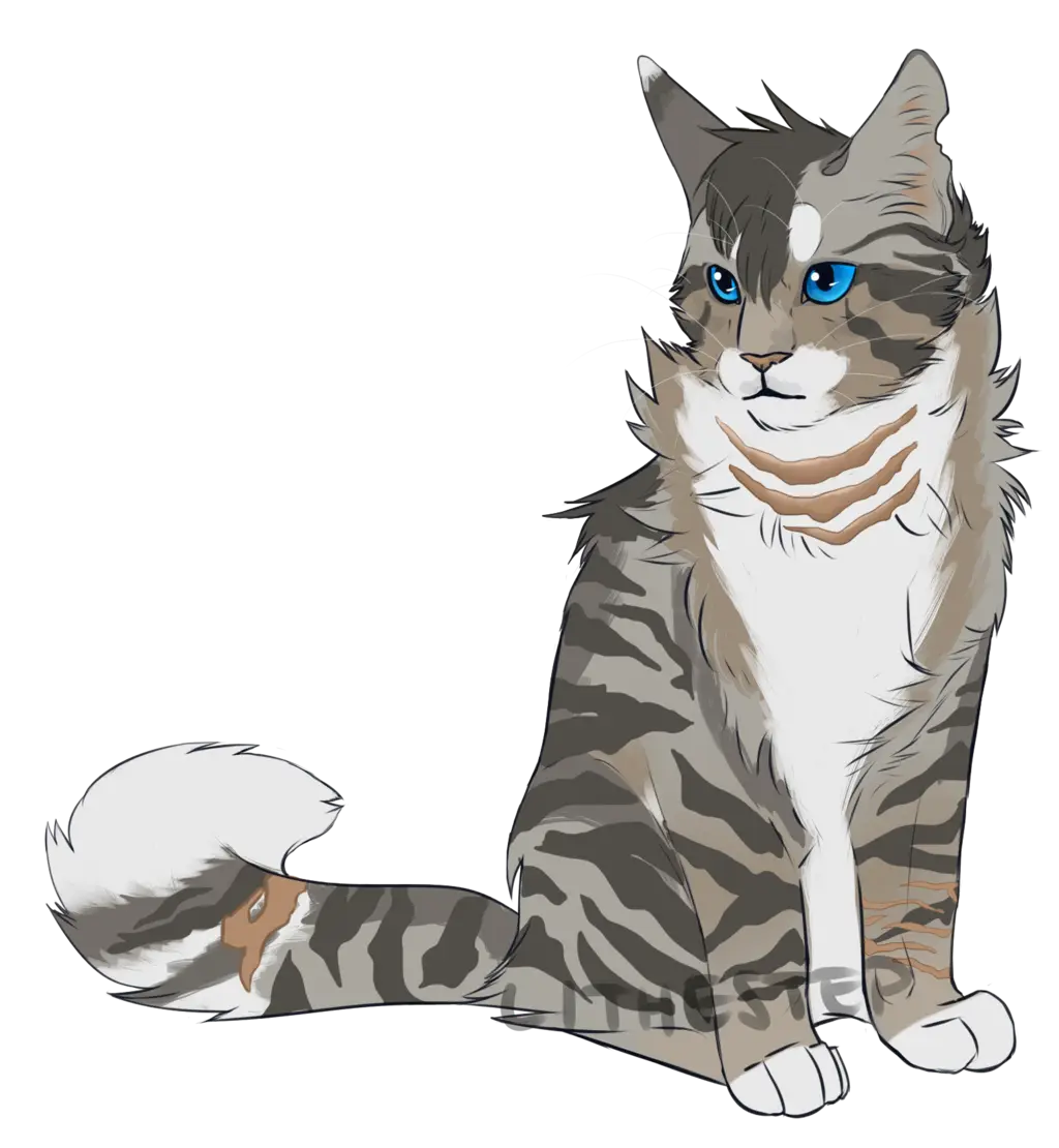 Cartoon-Style Illustrated Striped Cat
