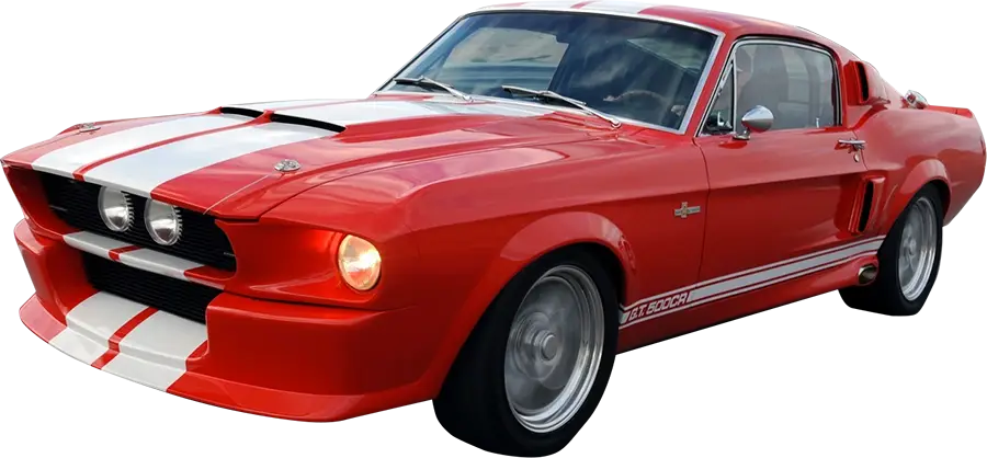 Classic Red Vintage Muscle Car