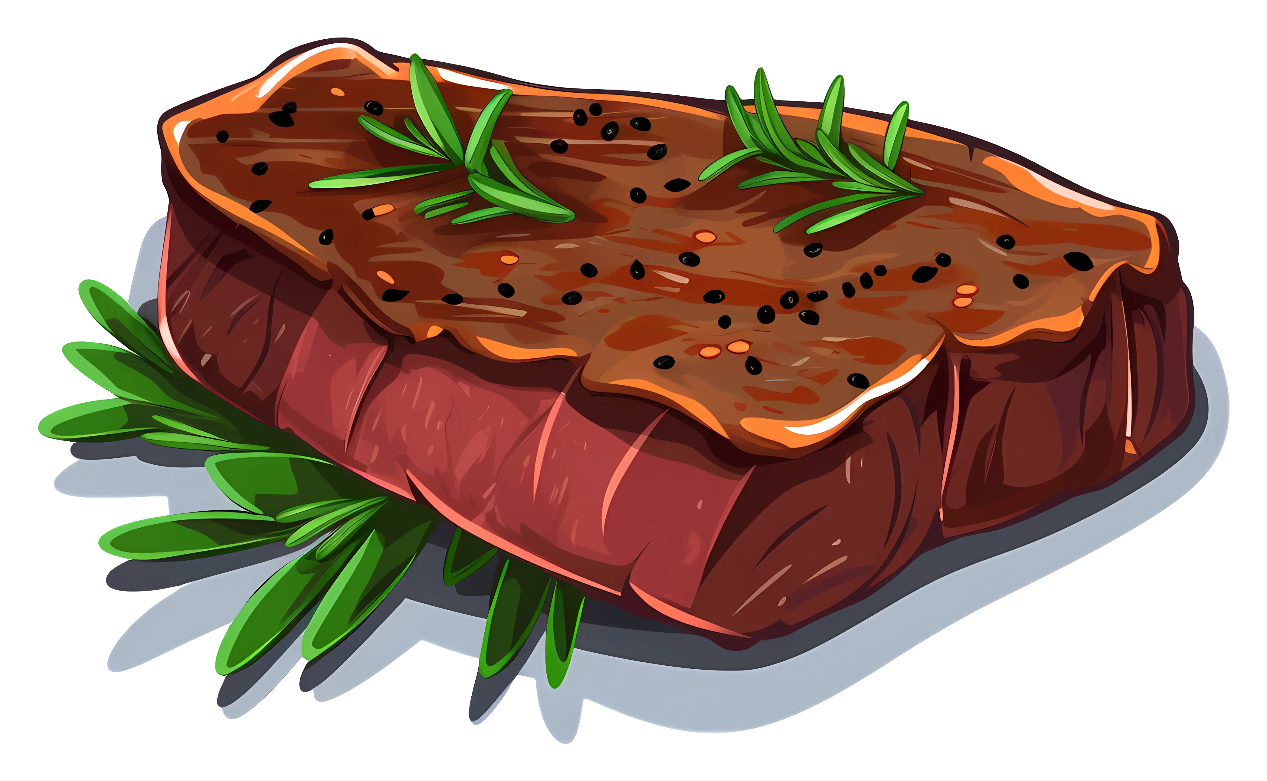 Grilled Steak with Rosemary Garnish