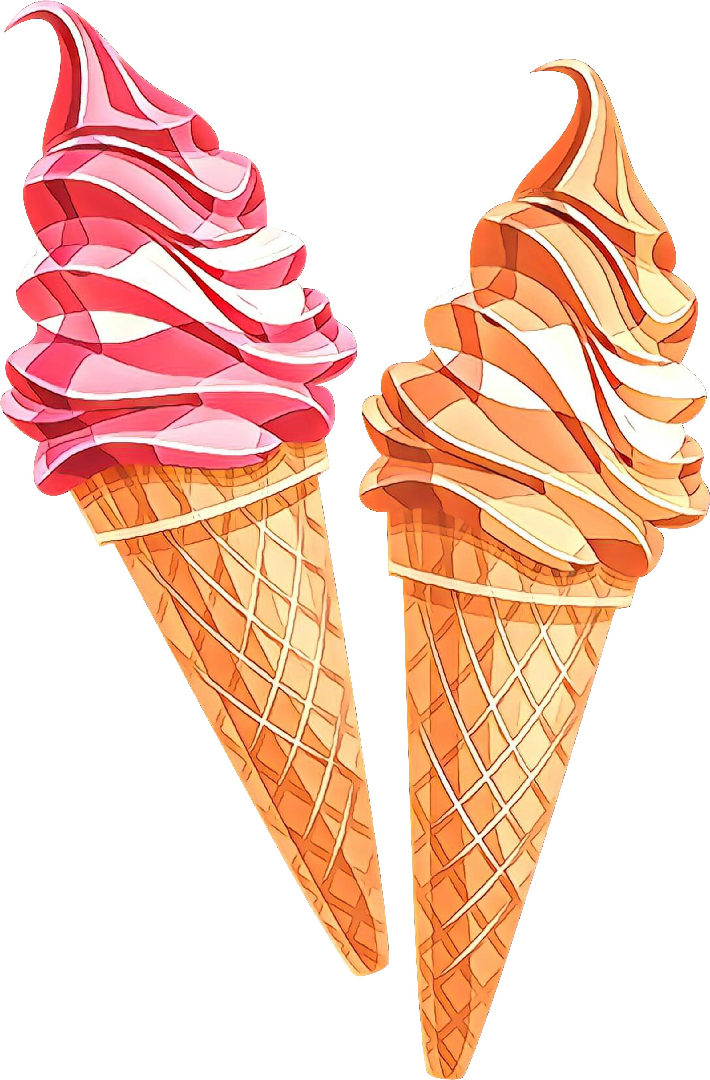Illustration of Colorful Ice Cream Cones