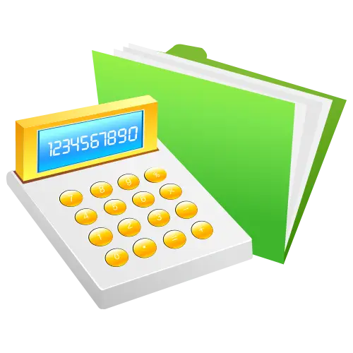 Calculator and Green Folder