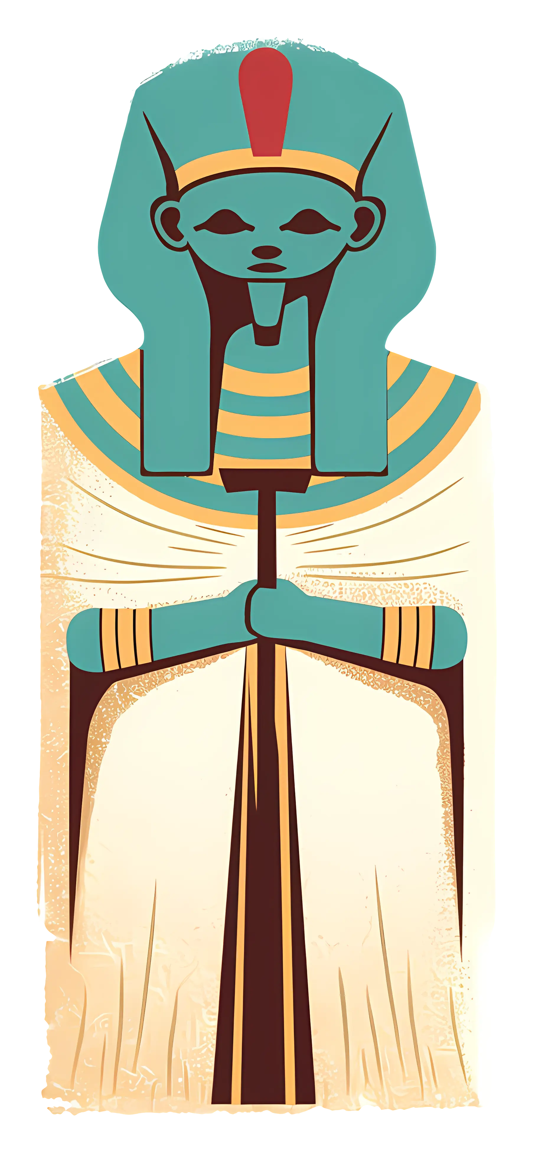Ancient Egyptian Statue Illustration