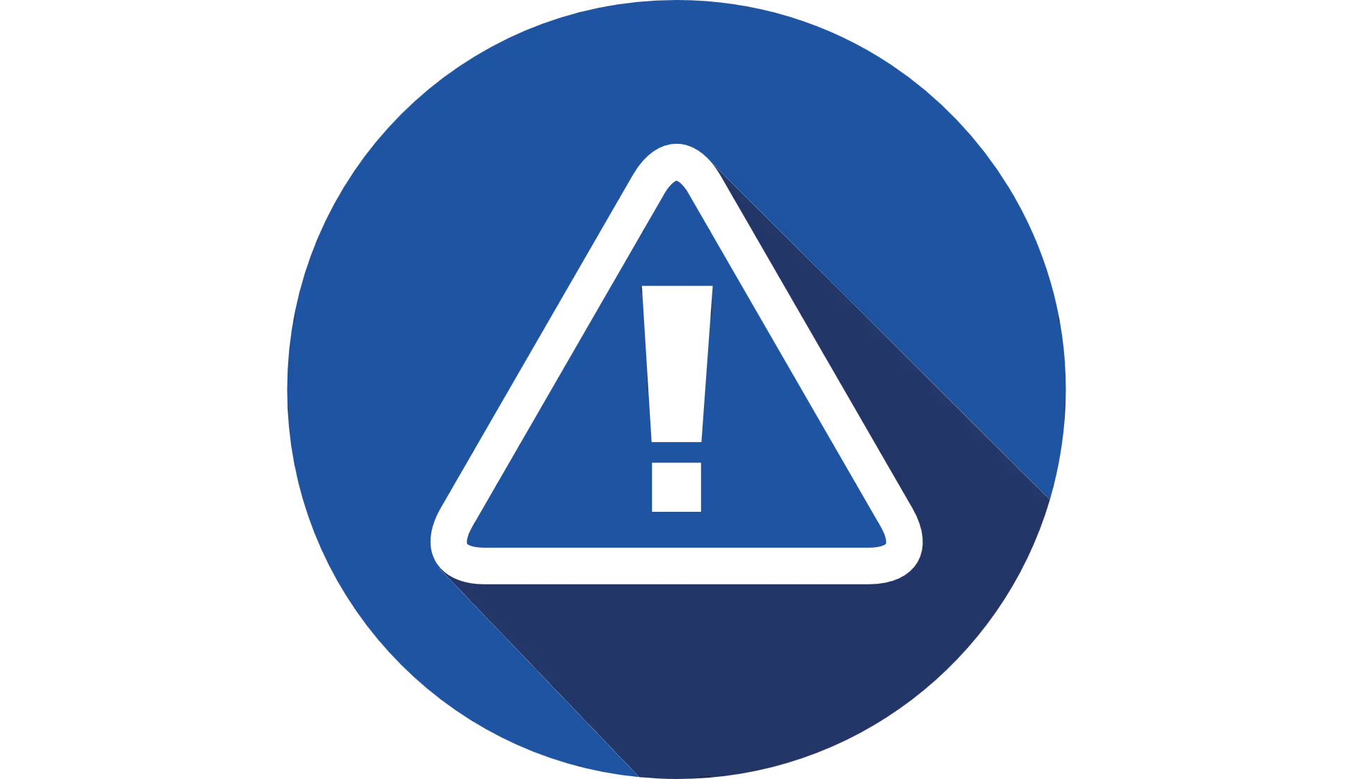 Blue Circular Warning Sign with Exclamation