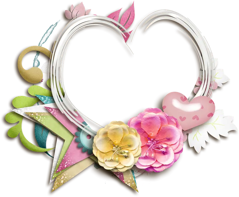 Heart-Shaped Floral Decorative Frame