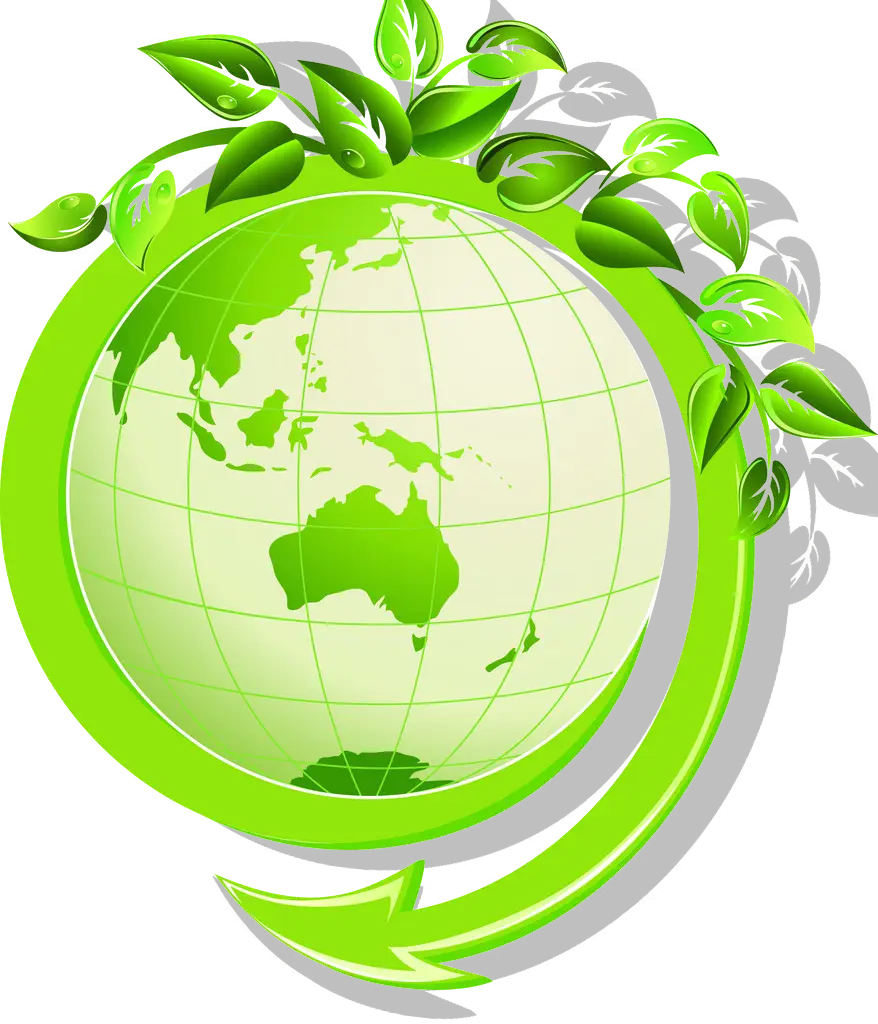 Green Earth with Leaves Illustration