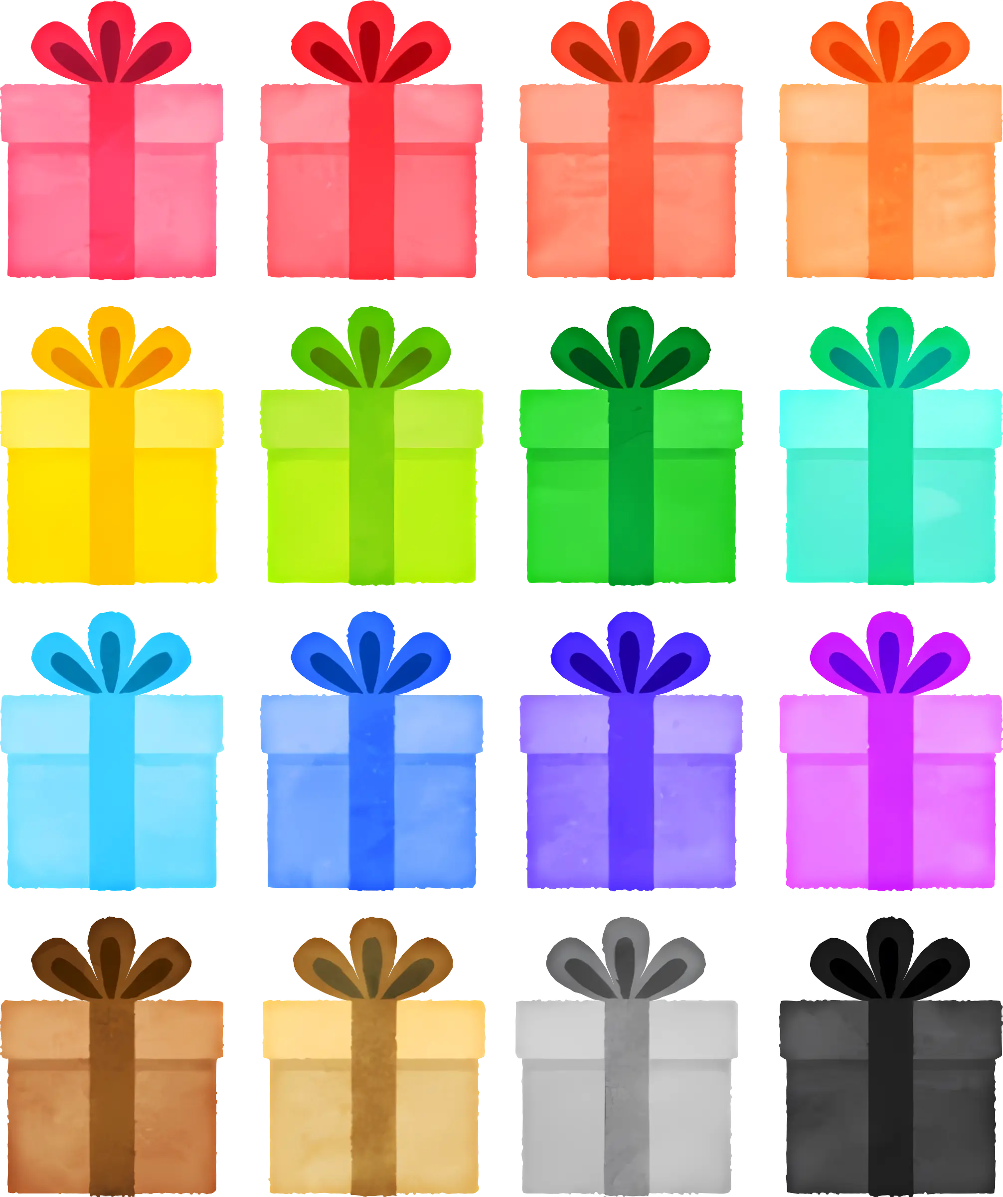 Collection of Colorful Gift Boxes with Ribbons