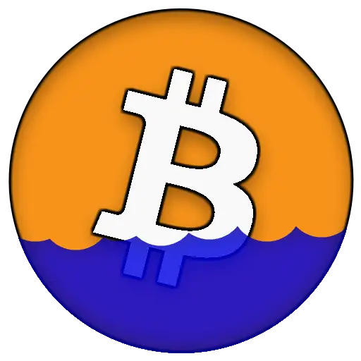 Bitcoin Symbol Floating on Water Logo