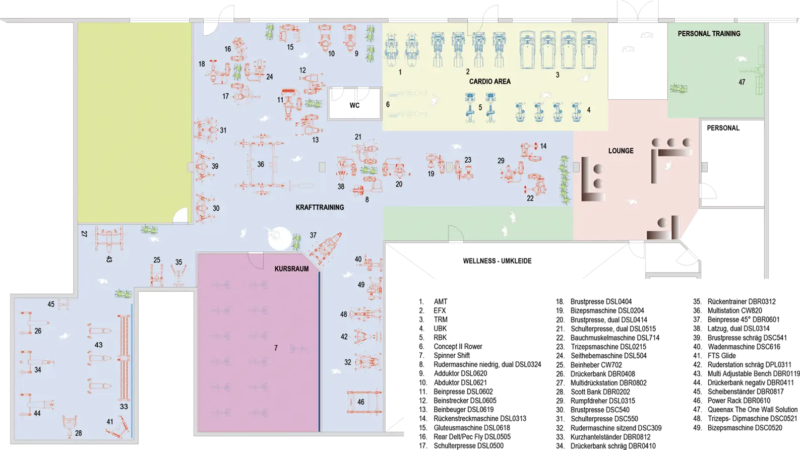 Detailed Gym Floor Plan