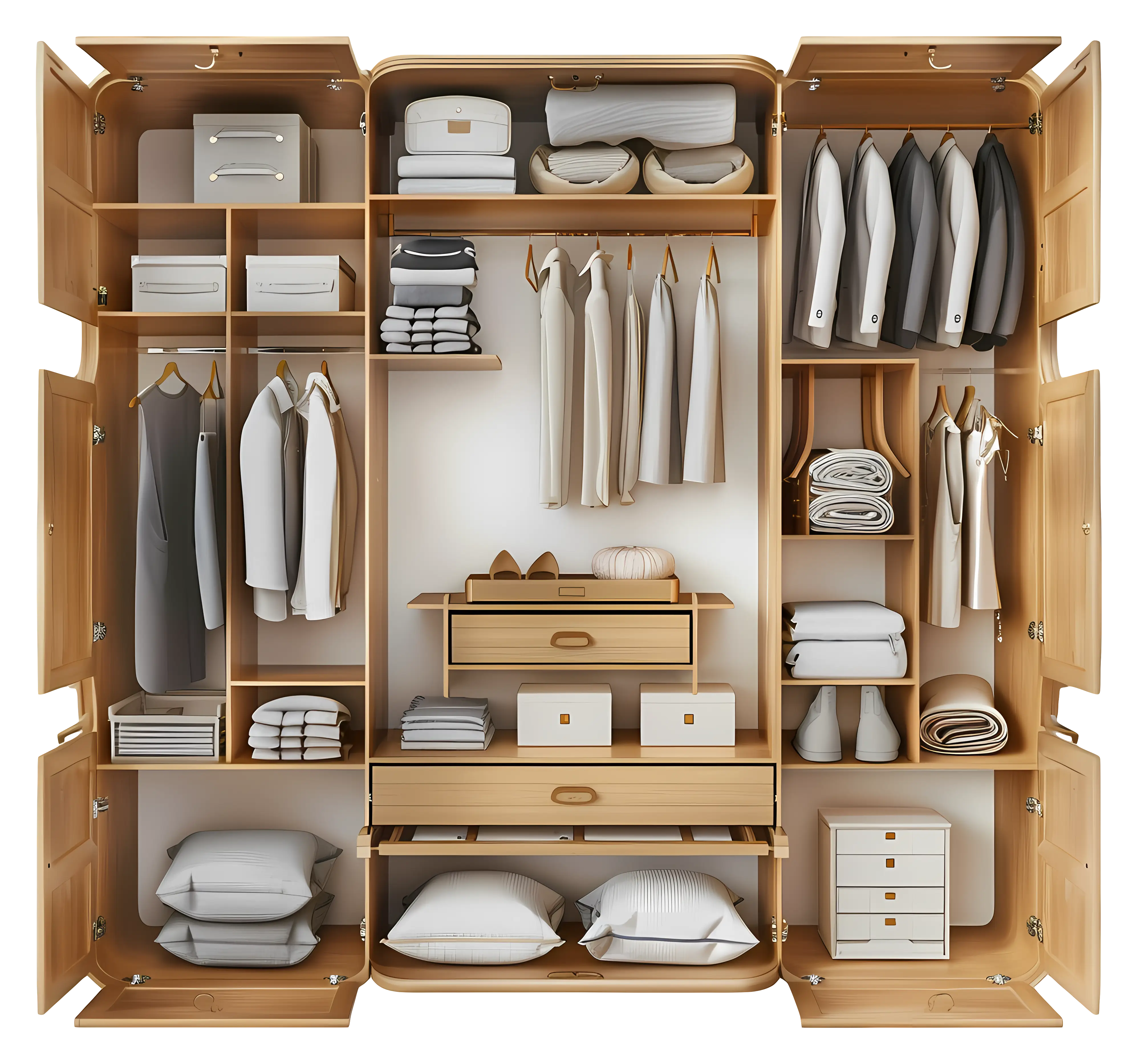 Neatly Organized Wardrobe