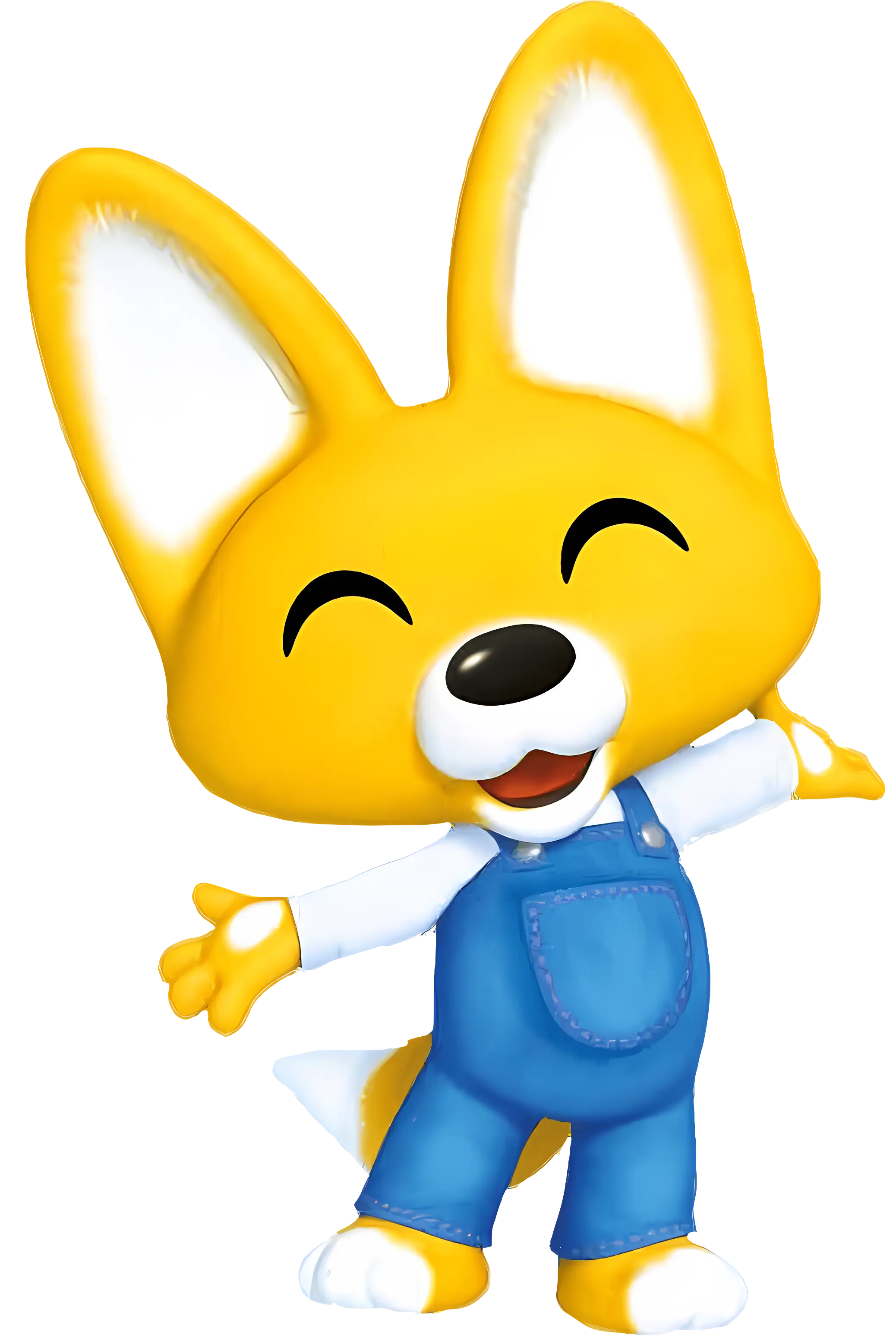 Yellow Cartoon Fox Character Smiling