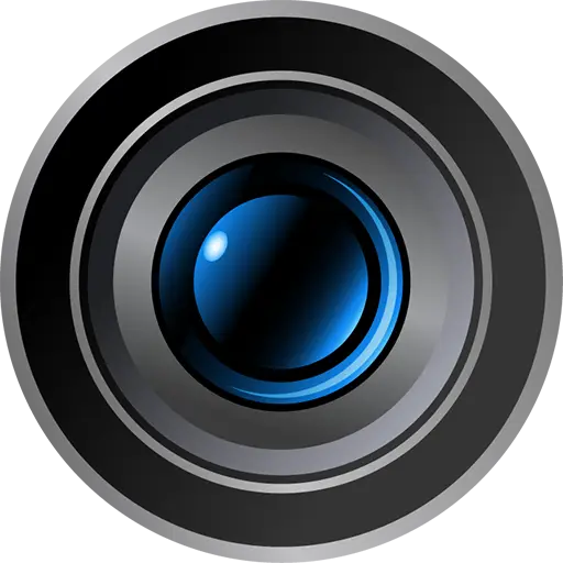 Modern Blue-Tinted Camera Lens Icon