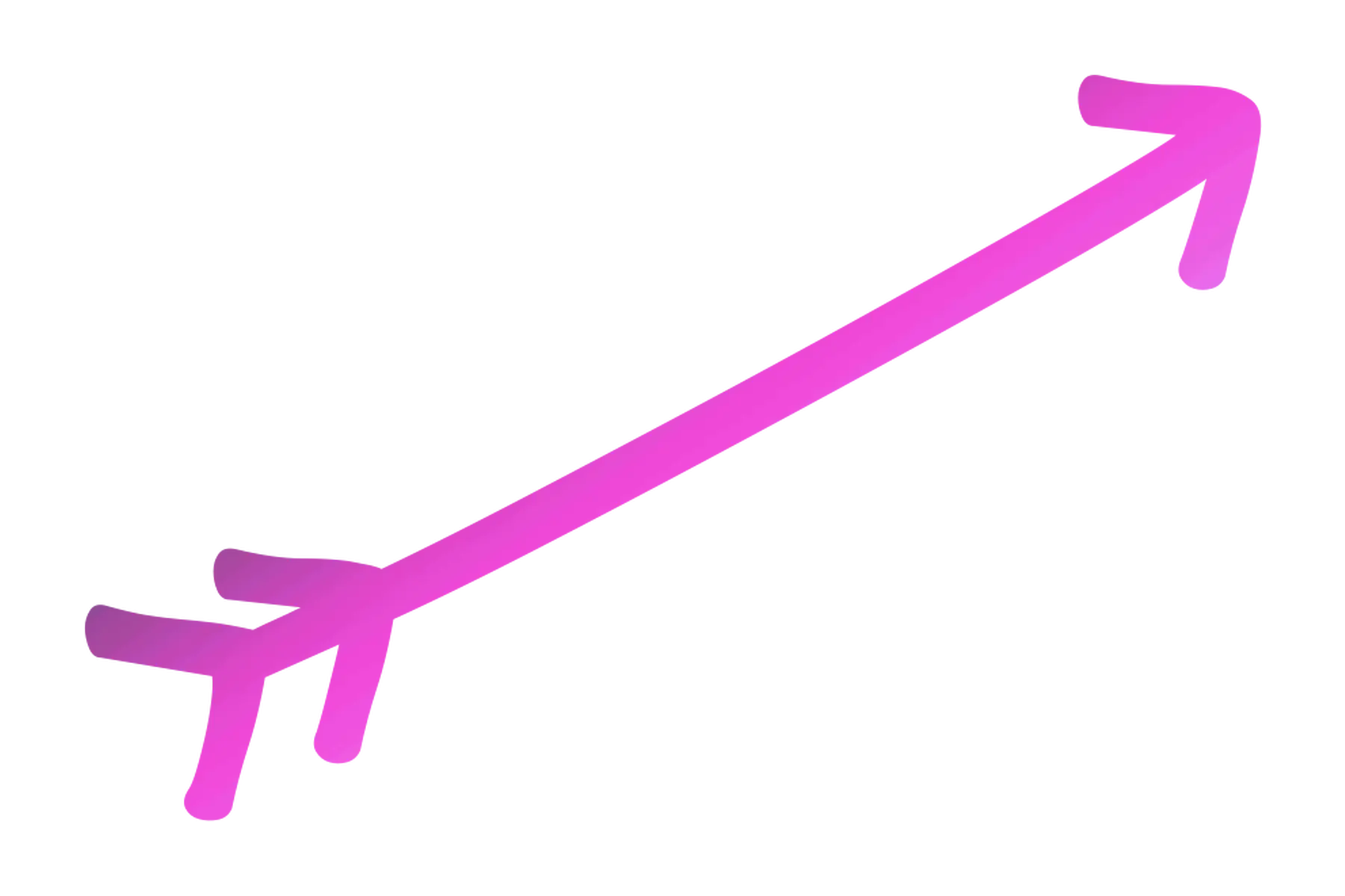 Pink Diagonal Arrow Pointing Upward and Right
