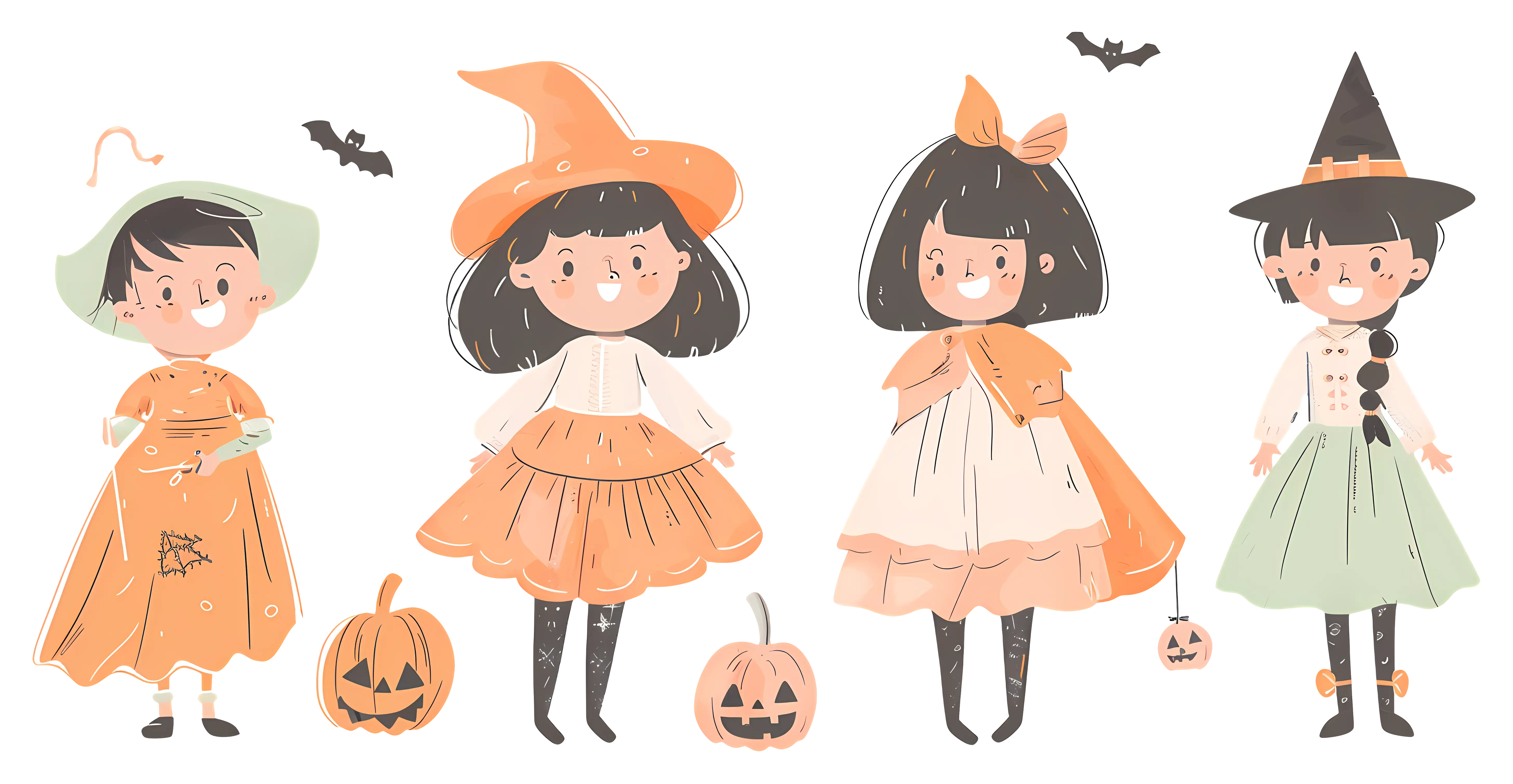 Children in Halloween Costumes
