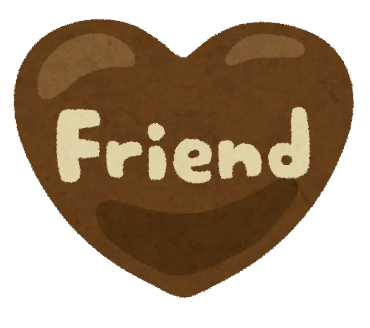 Heart Symbol with &#039;Friend&#039; Text