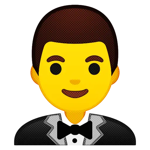 Yellow-Faced Person Emoji with Suit and Tie