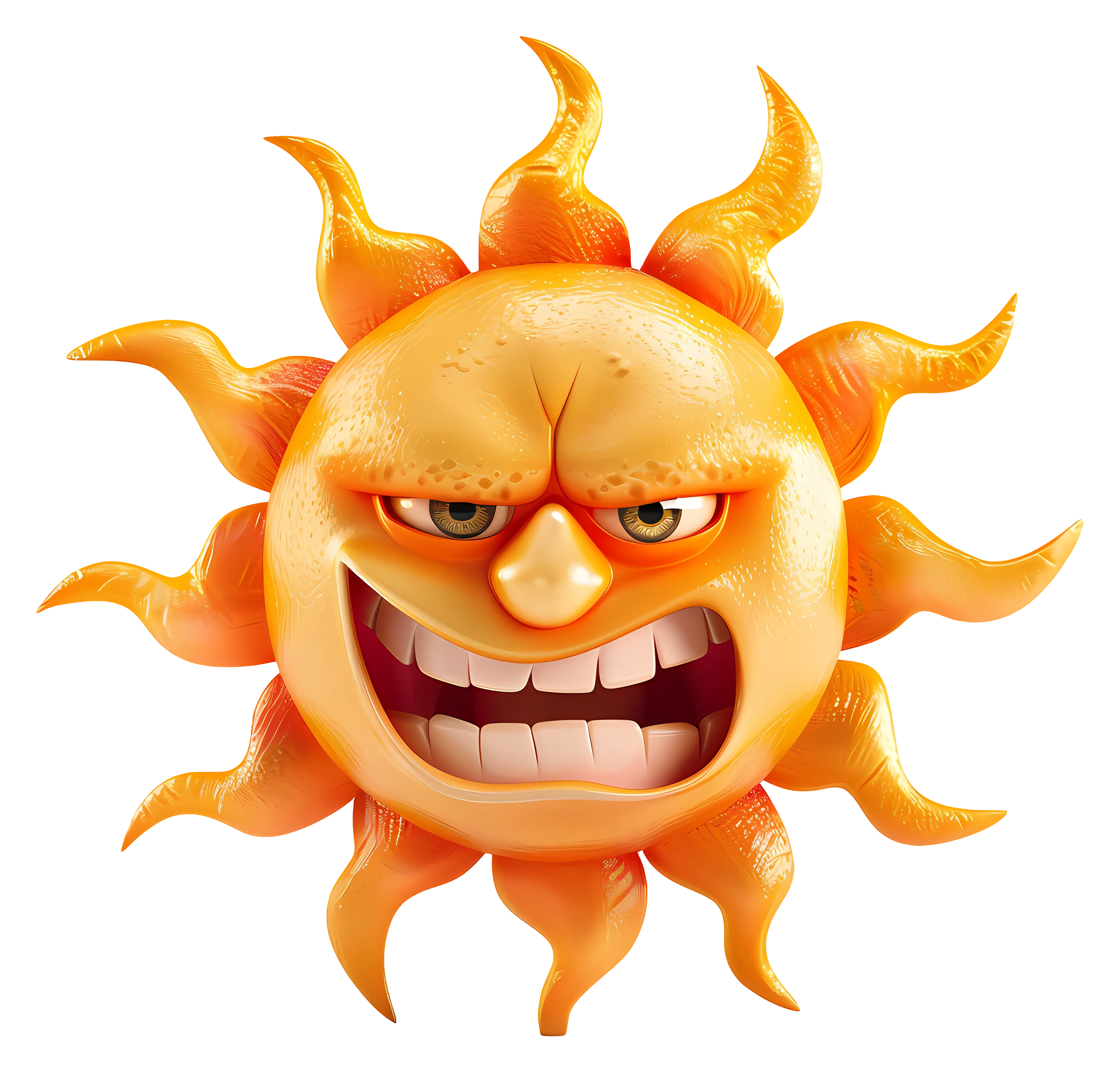 Angry Sun Cartoon with Animated Expression