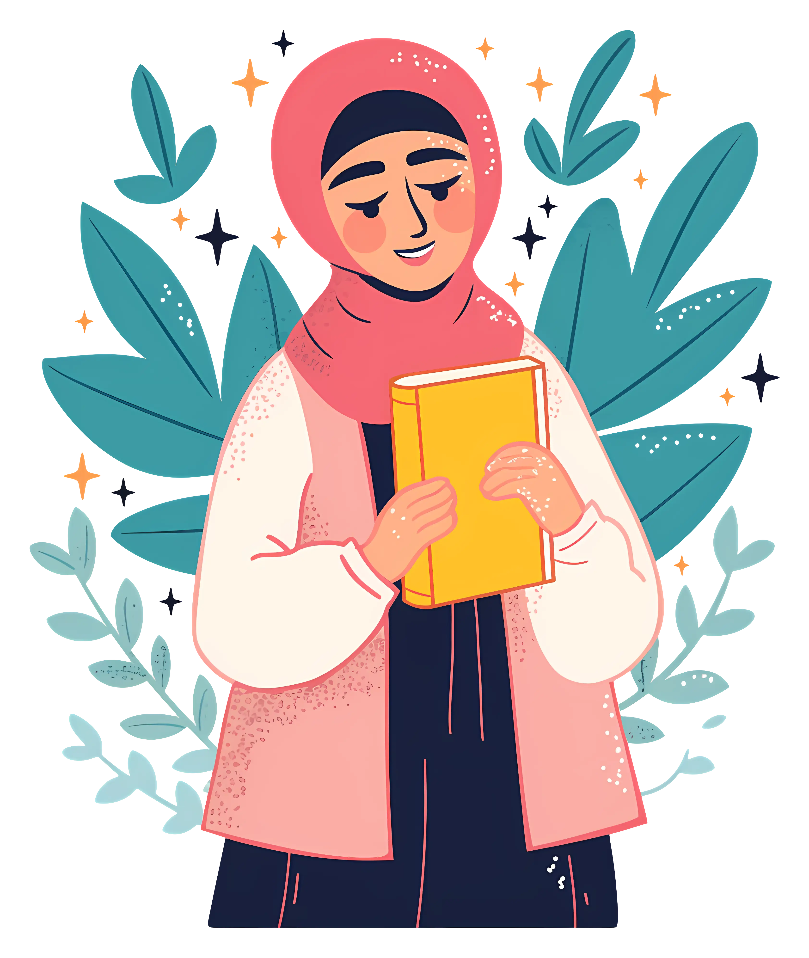 Girl Reading Illustration
