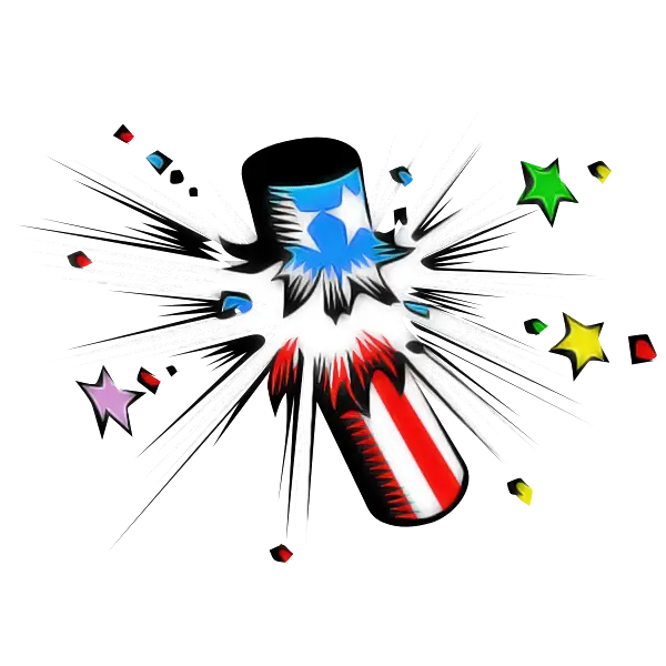 Comic Explosion with Colorful Firecracker