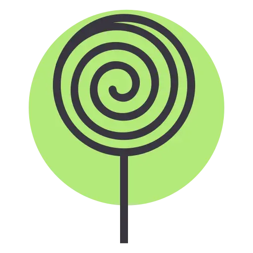 Spiral Lollipop Icon with Green Background