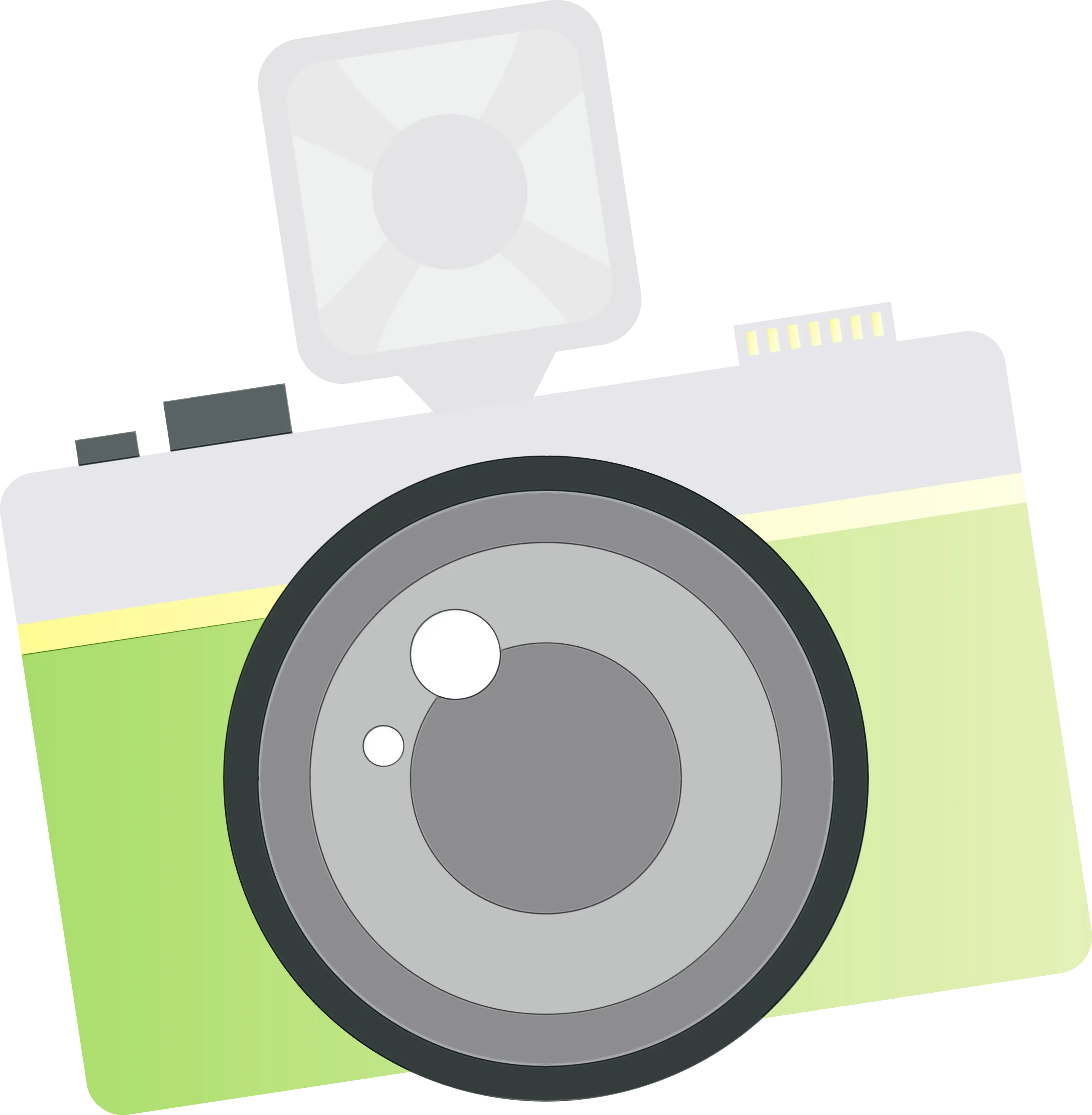 Cartoon Camera Illustration with Flash