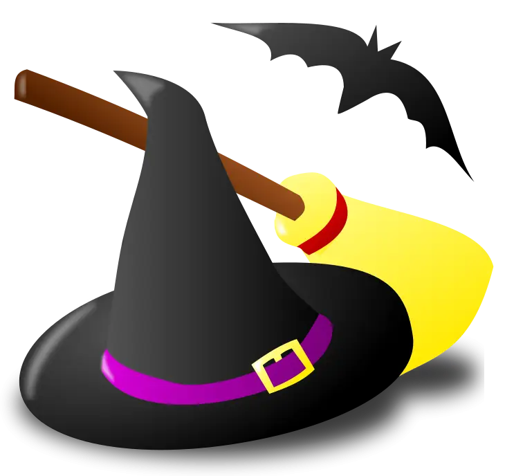 Witch&#039;s Hat and Broom for Halloween