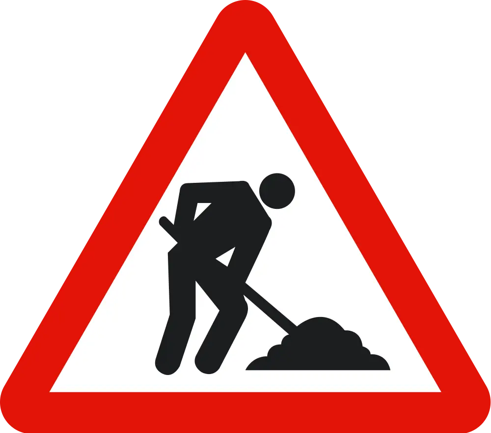 Construction Work Caution Sign