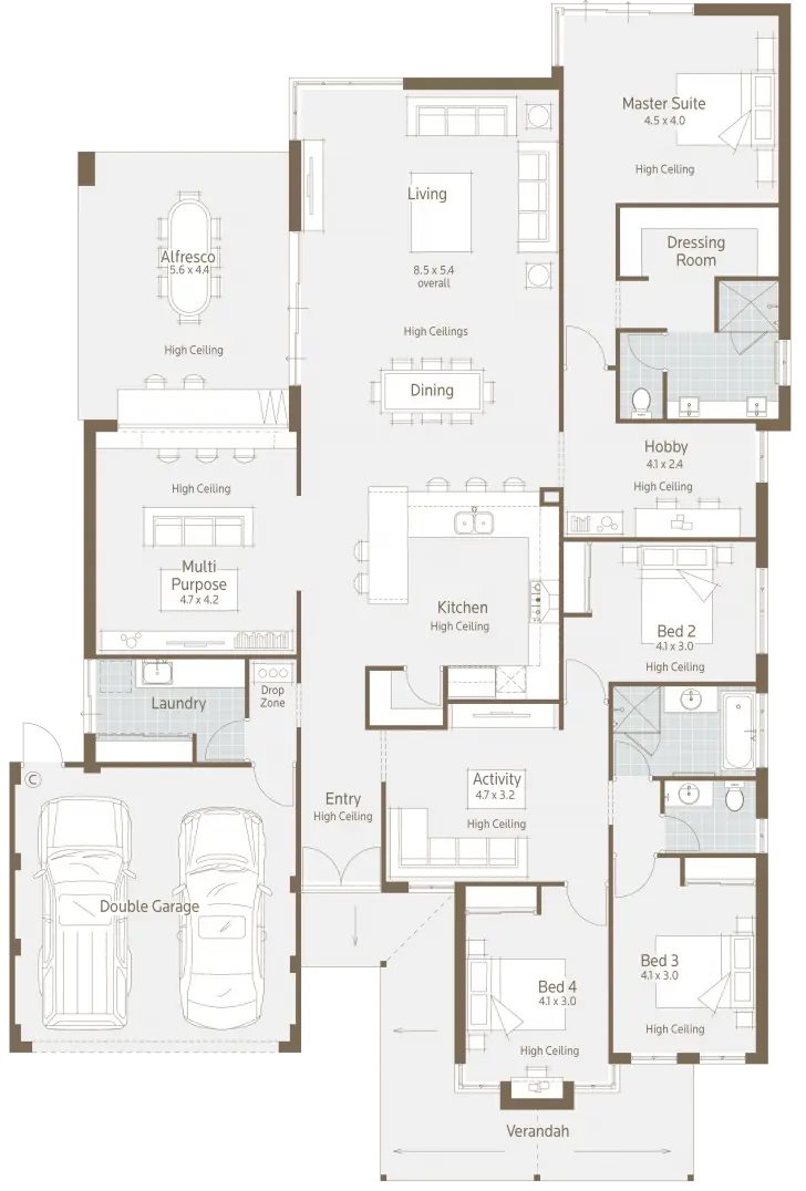Architectural Floor Plan for Home Layout