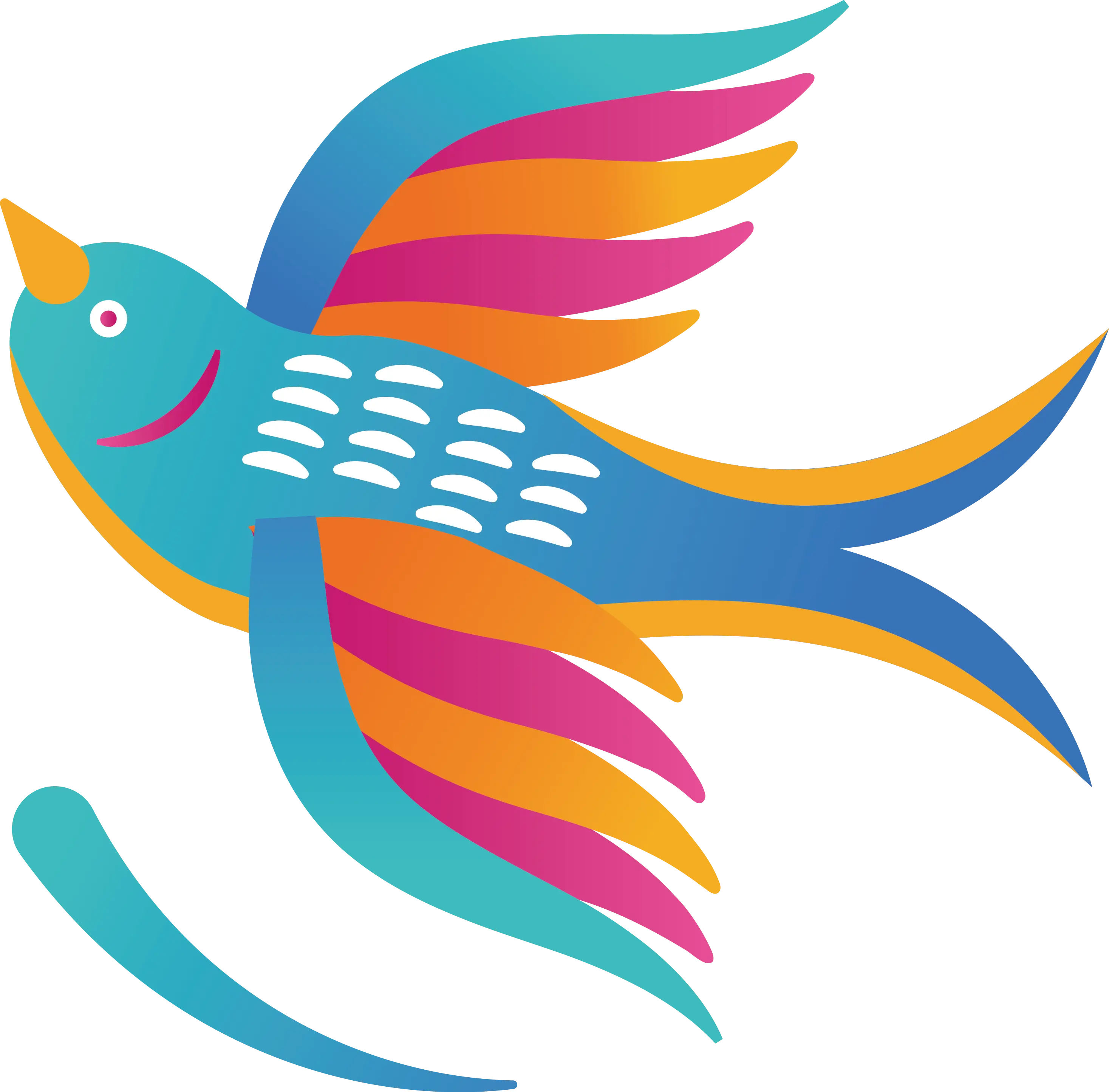 Colorful Flying Bird Design Illustration