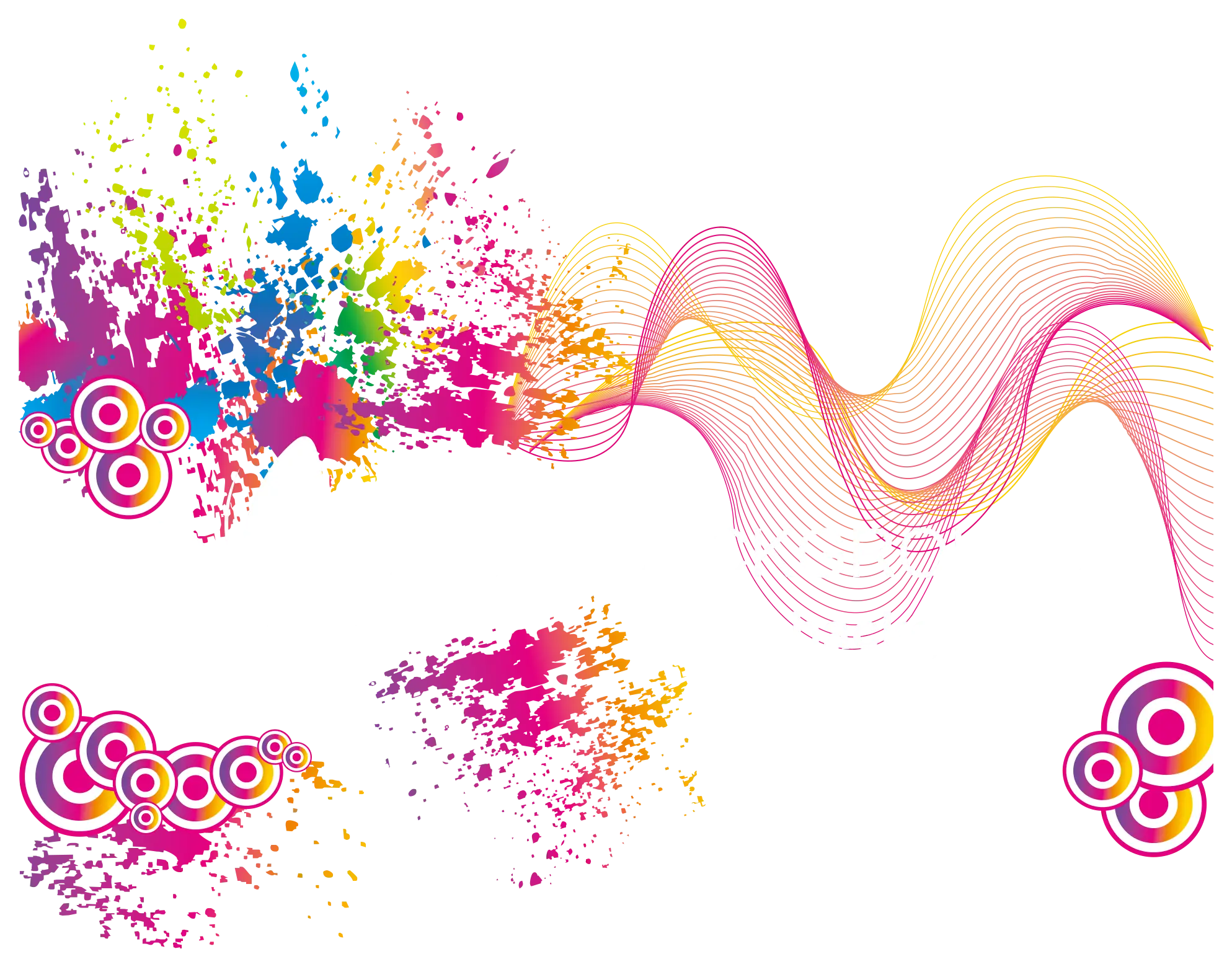 Vibrant Colorful Splashes and Waves
