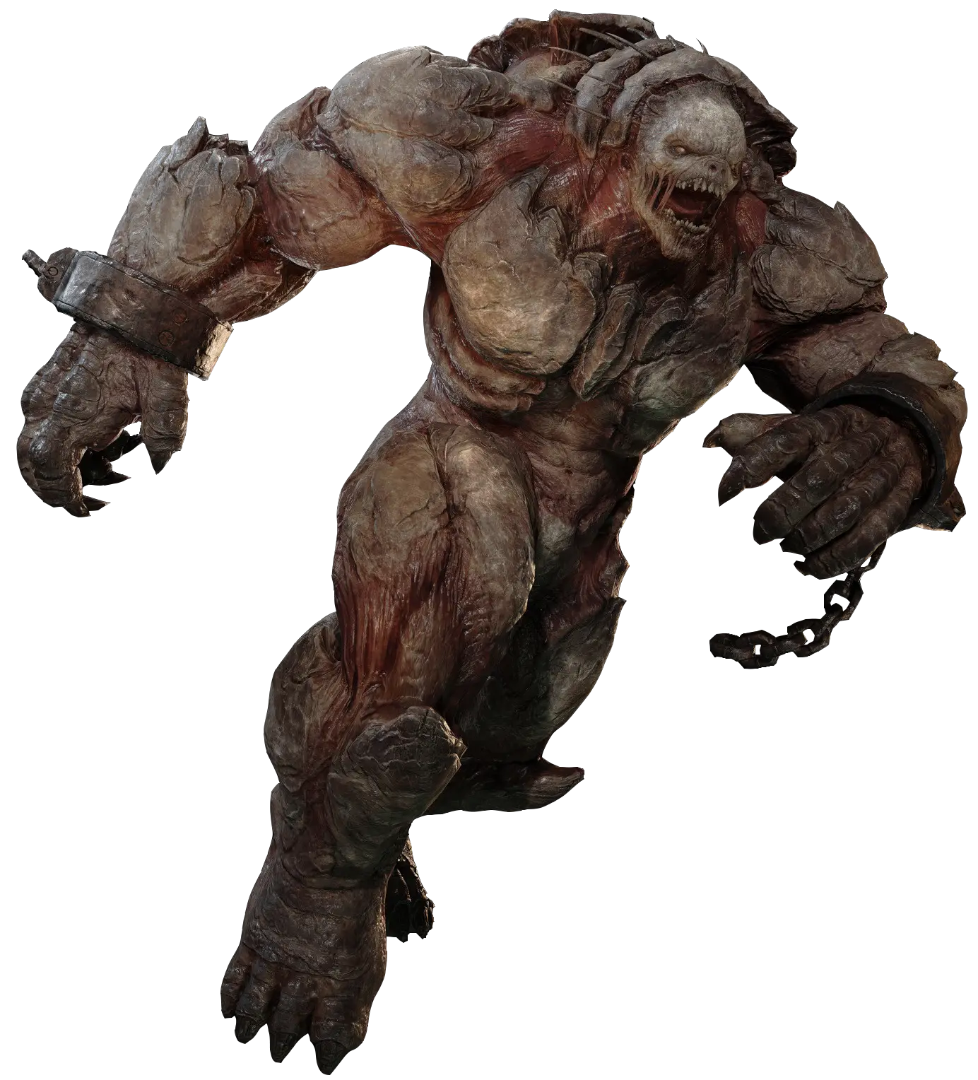 Fantasy Monster with Chains in Dark Style