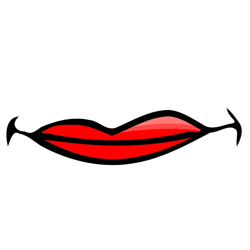 Red Lips Cartoon Illustration
