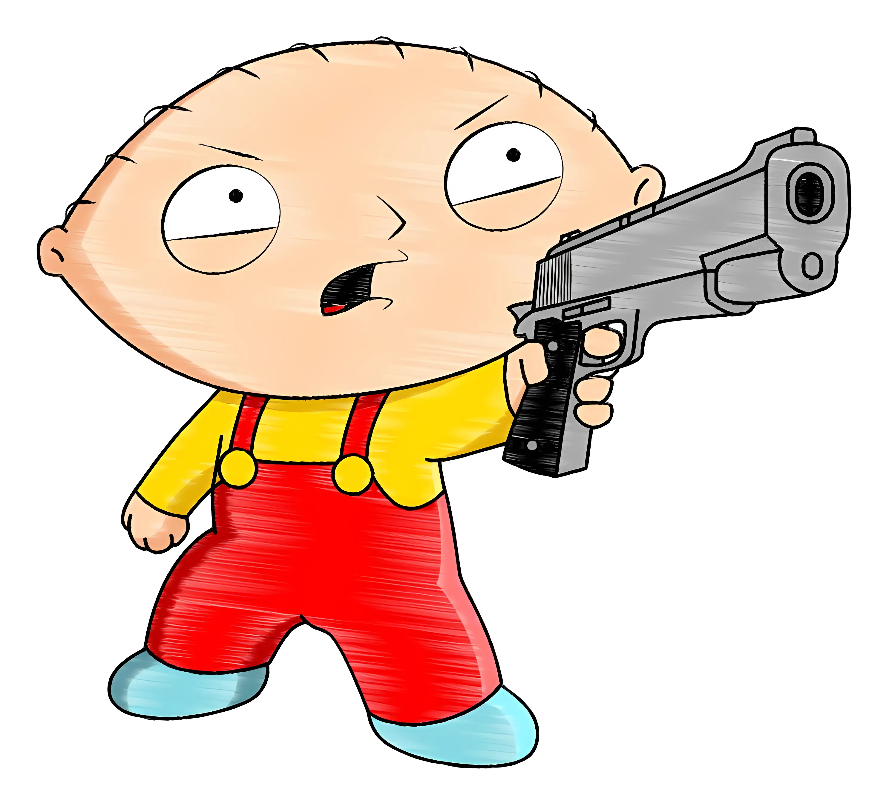 Cartoon Character Holding Gun