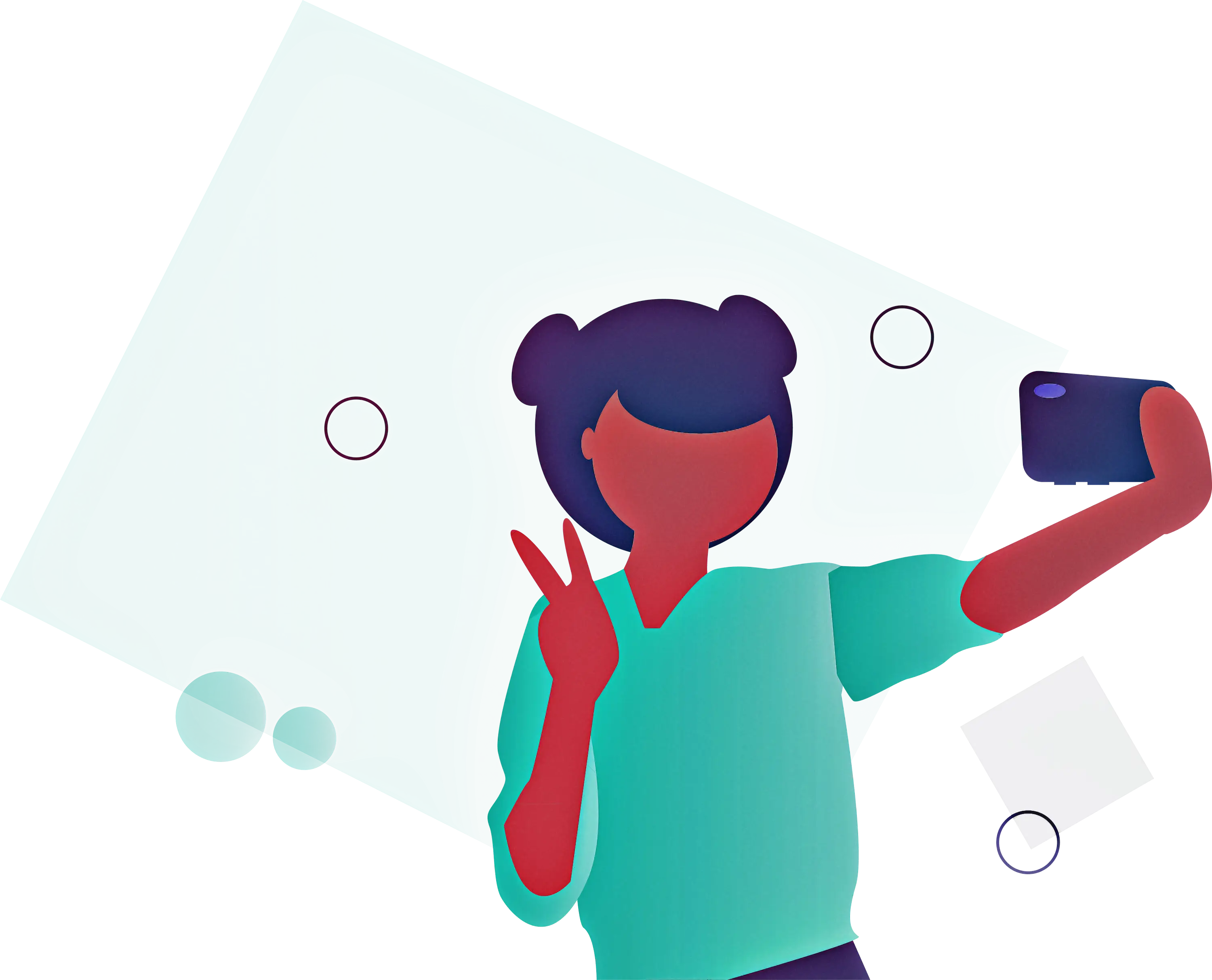 Cartoon Girl Taking Selfie