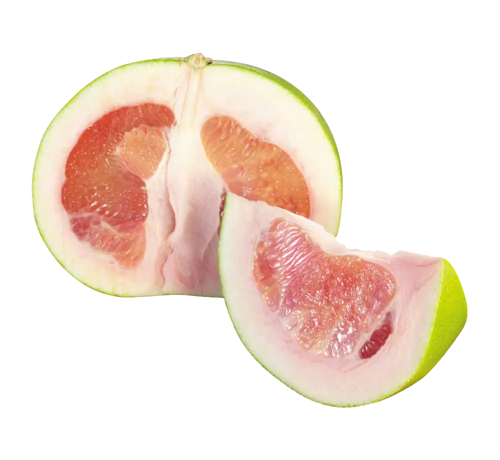 Slices of Pink Pomelo Fruit