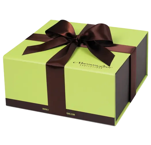Green Gift Box with Brown Ribbon