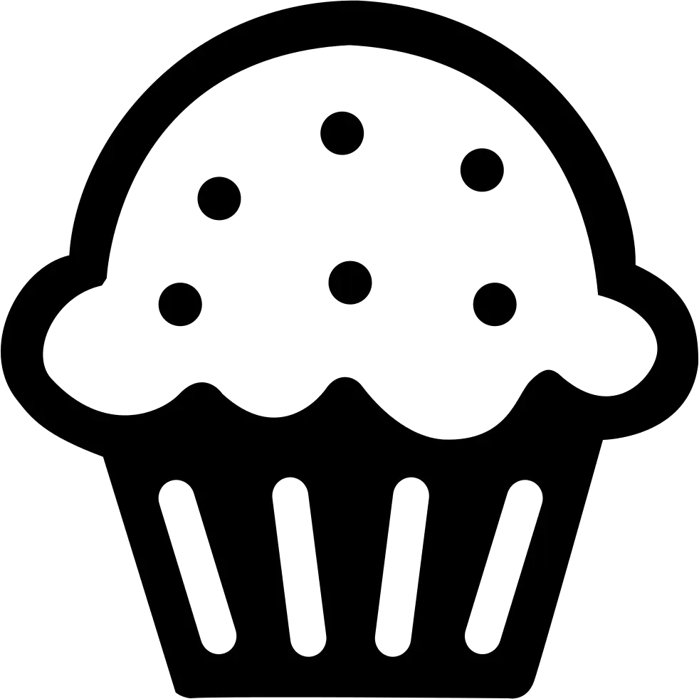Simple Black Cupcake Icon