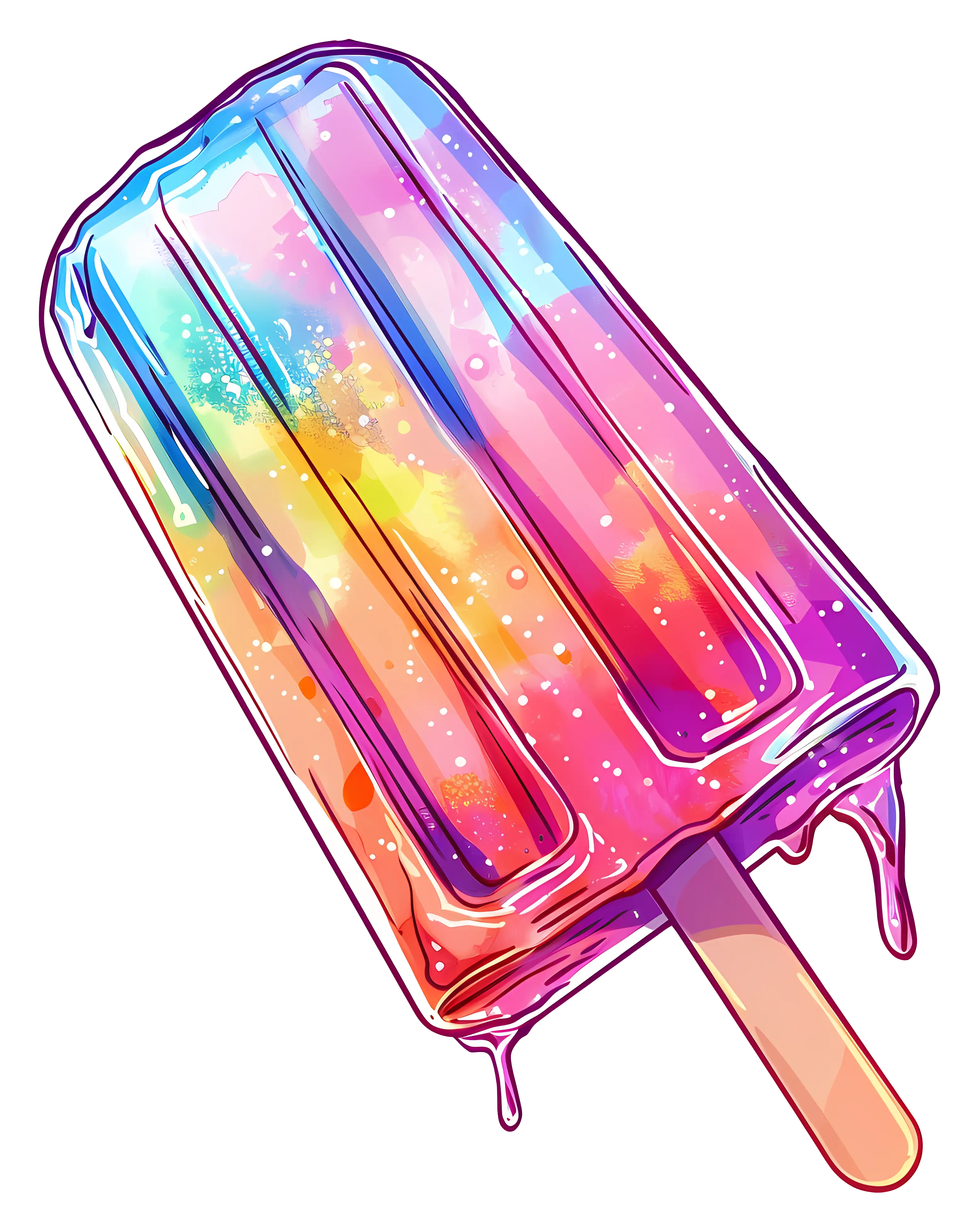 Colorful Rainbow Popsicle