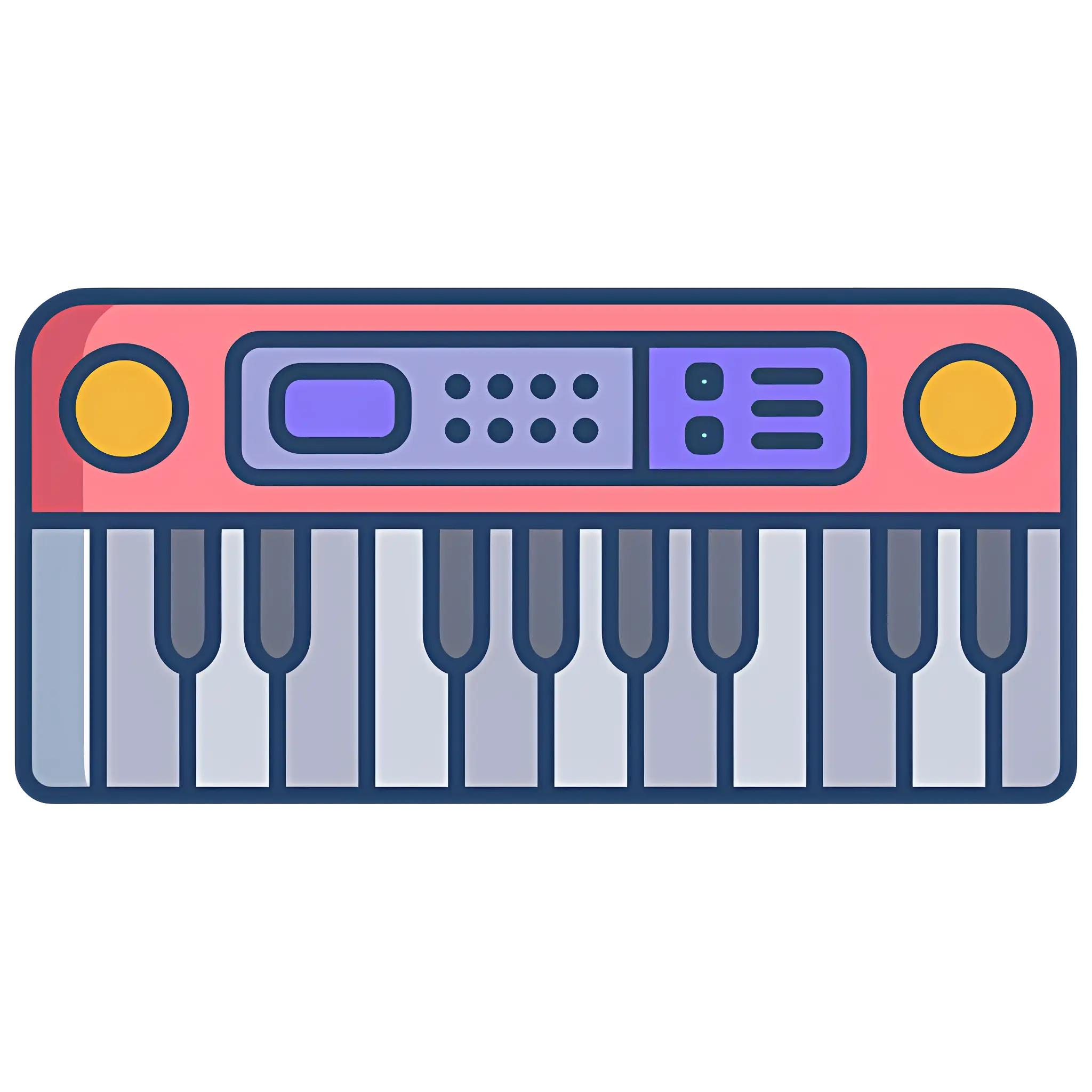 Colorful Piano Keyboard - Music Illustration