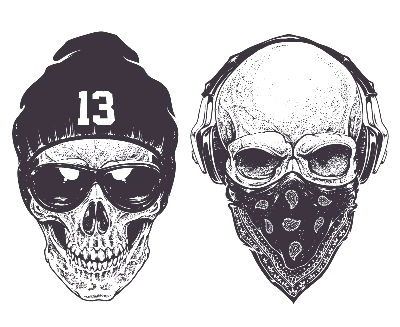 Cool Skull Designs with Accessories