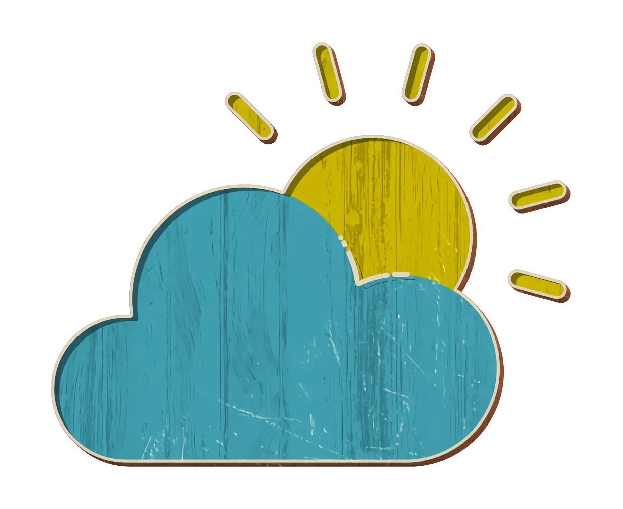 Sun and Cloud Illustration for Weather Icons